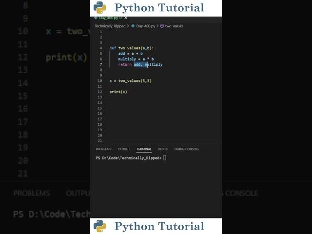 Returning Multiple Values From A Function | Python Tutorial