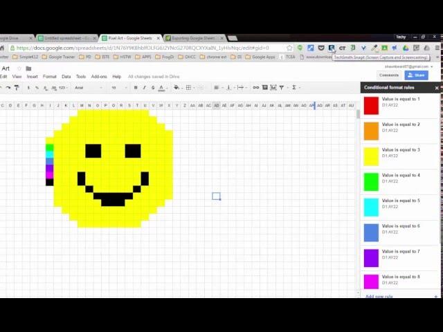 Google Sheets Pixel Art