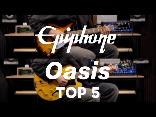 『Epiphone』 Casino 'Vintage Sunburst' vs Sheraton Frequensator 'Natural' | 'Oasis' Riffs Top 5