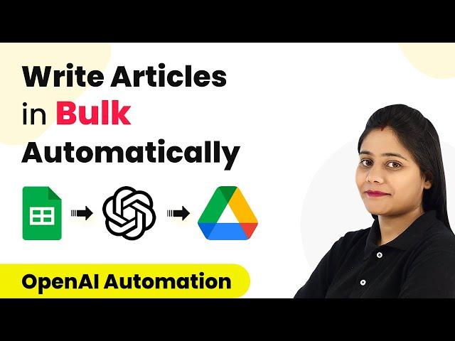 How to Write Articles in Bulk | Article Generator |  OpenAI Automation