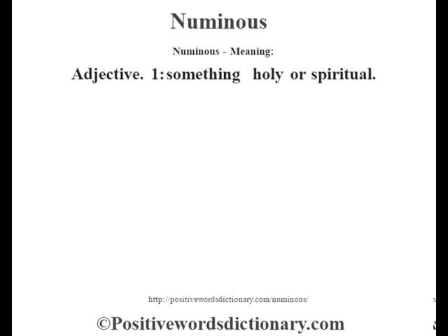 Numinous definition | Numinous meaning