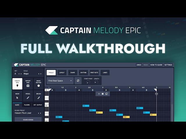 Captain Melody Epic Full Walkthrough / Captain Plugins Epic Tutorial/ Melody Generator Plugin