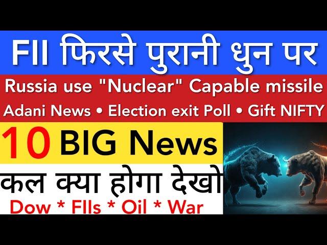 FII फिरसे पुरानी धुन पर  SHARE MARKET LATEST NEWS TODAY • TOMORROW ANALYSIS • STOCK MARKET INDIA