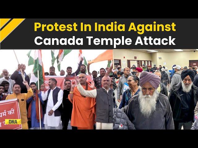 Canada Hindu Temple Attack: Hindu Groups Protest In Chandigarh Over Canada Temple Attack