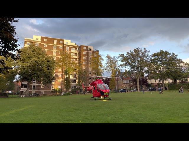 London Air Ambulance take off in Sutton (G-EHMS)