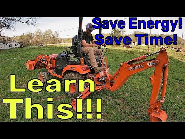 The Best Trenching Tip Ever??? - Beginners How To Dig With Your Kubota BX23S TLB - Backhoe Push