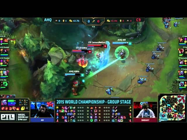 AHQ AN's amazing Jinx Flash + Rocket First blood versus Cloud 9 | LoL World Championship 2015