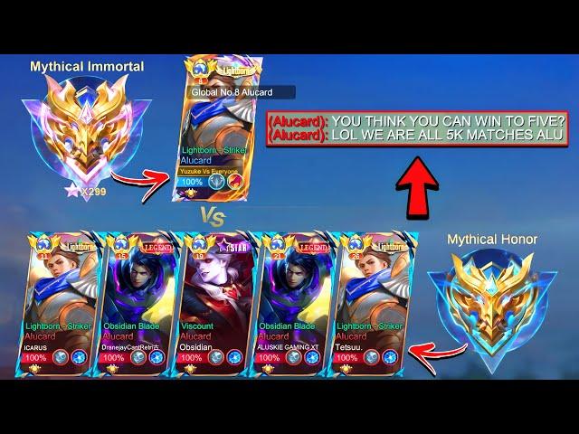 1 Mythical Immortal Vs 5 Mythical Honor (High Rank Vs High Matches) 1v5 All Global Alu - Who Win?! 