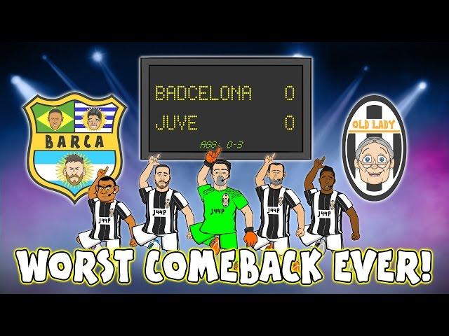 WORST COMEBACK EVERJuve beat Barca! (0-0 Champions League Quarter Final 2017 Parody Highlights)