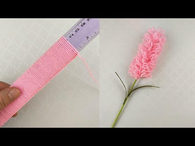 How to Make a Lavender Flower with Woolen  | Easy Woolen Flower Making