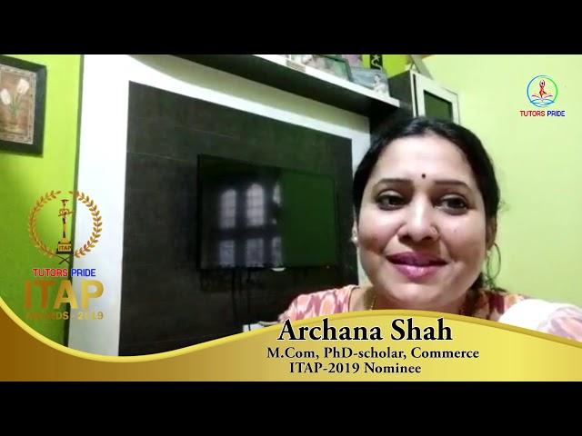 Ideal Teaching Awards Programme -ITAP-2019 Nominee Archana Shah-Commerce