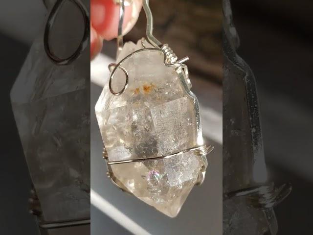   HERKIMER Diamond Silver Pendant-LARGE 90CT -Exceptional Quartz tartariantreasures.etsy.com
