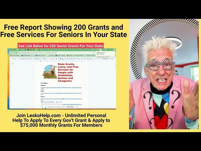 Free Report Showing 200 Grants and Free Services For Seniors In Your State