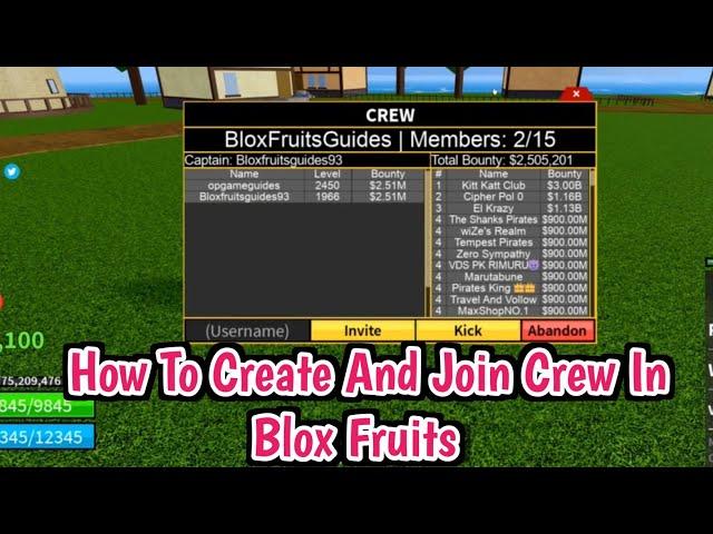 How To Create And Join Crew In Blox Fruits (2024)