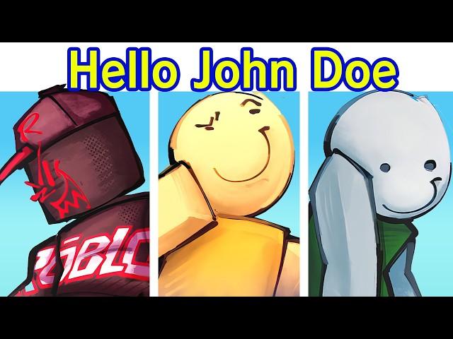 Friday Night Funkin' FNF Hello John Doe FULL GAME | Roblox: Guest 666/Bloody Mary (FNF Mod: Horror)