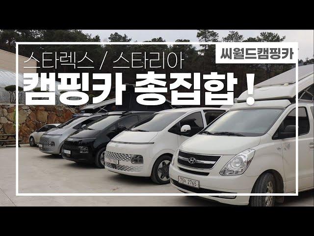 씨월드캠핑카 샘플모델차량 집합시켰습니다! 스타렉스캠핑카/스타리아캠핑카 구경하고가세요^^