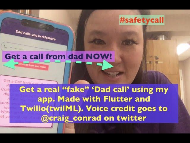 #safetycall demo of Flutter app outbound caller using Twilio (twilML)