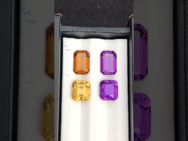 #natural reverse pairs of #citrine and Beautiful #natural reverse pairs of citrine and #amythset