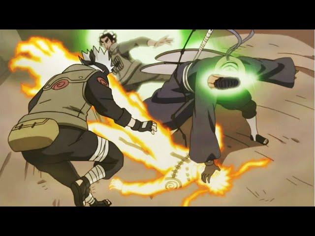 Kakashi y Gai Sensei salvan a Naruto del Kamui de Obito