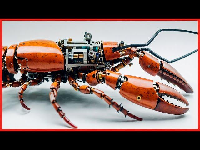 Man Turns DEAD Animals Into Mind Blowing ROBOTS | Cyborg Beetle & Lobster by @YiZhizhu