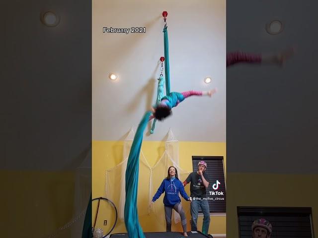 I think her dad regrets getting her aerial silks...