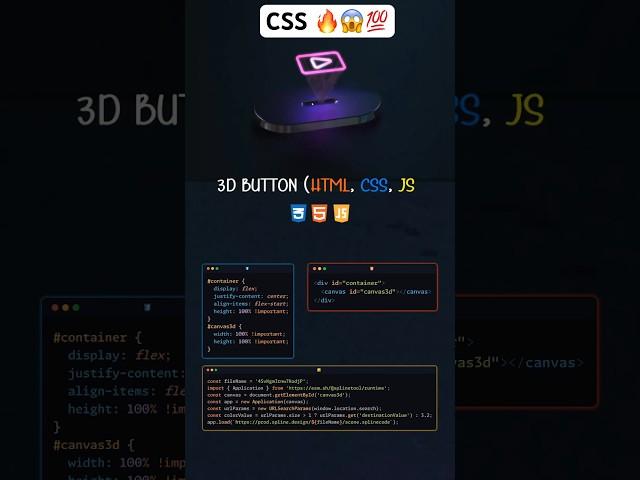 3D Button Animation#csstricks #coding #webcoding #webdeveloper #theos_blog #webdeveloping #website