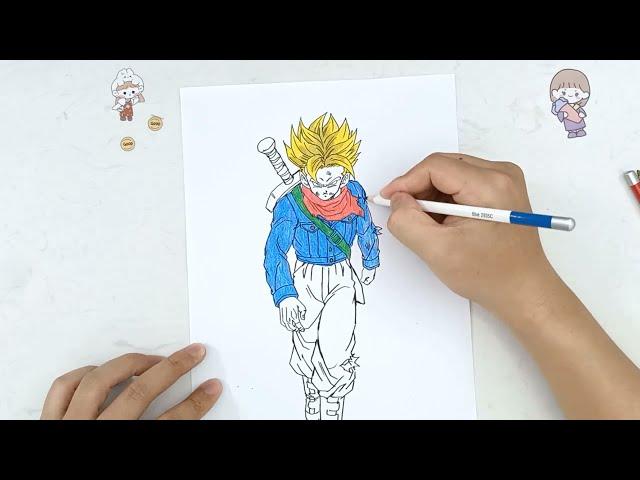 Learn Colors by Drawing with Rubel FakirColoring cartoon characterTrunks T4533