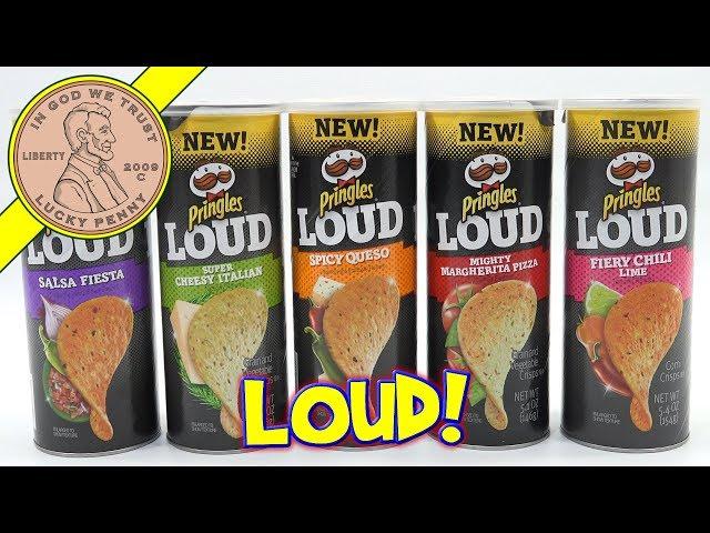 Pringles LOUD! All 5 Flavors Comparison - Tasting - USA Potato Chip Review