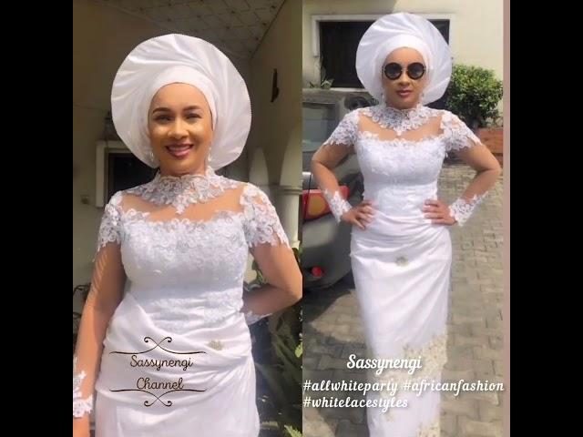 All white event lace styles #allwhiteparty #africanprints #whitelace #owanbestyles