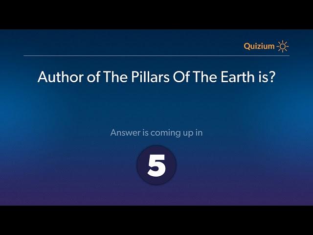 Author of The Pillars Of The Earth is?   Books and Authors Quiz