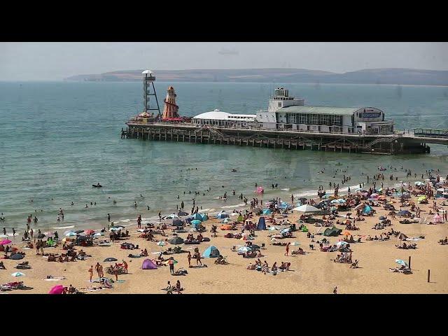 Bournemouth Beach sizzles on the hottest day Britain has ever recorded