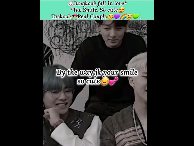 jk bunny fall in love with  tae smile ️‍️‍ taekook love forever  #taekook #vkook #bts