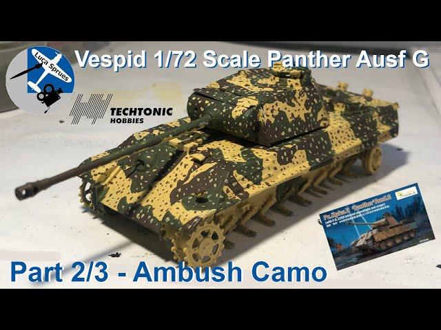 Vespid 1/72 Scale Panther Ausf G - Build and Review - Part 2/3 - Painting Ambush Tank Camo by Hand