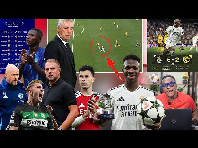 VINICIUS HATTRICK, MADRID 5 DORTMUND 2, BARCA READY, ARSENAL, MAN UTD, CITY, AND ALL LATEST STORIES