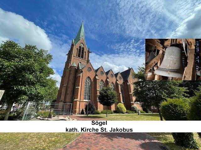 Sögel [D.-EL] - kath. Kirche St. Jakobus, Geläutepräsentation (Turmaufnahme)