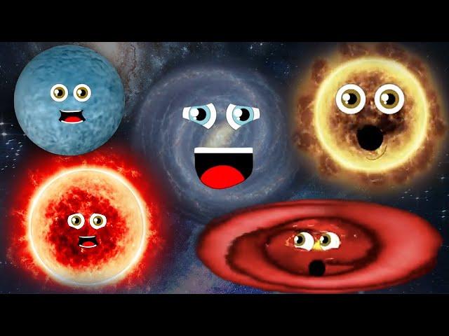 Moons, Galaxies and Stars | 3D Size Comparisons Compilation