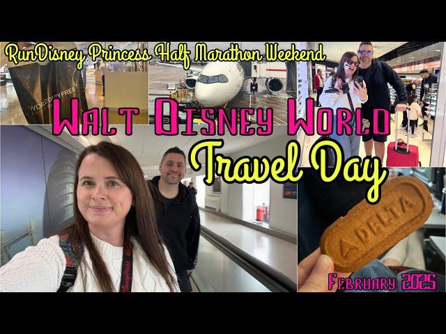 DISNEY WORLD TRAVEL DAY for runDisney weekend | Heathrow to Orlando with DELTA | Florida | FEB 2025