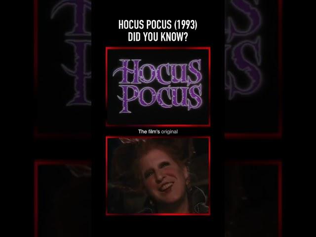 Did you know THIS about HOCUS POCUS (1993)?