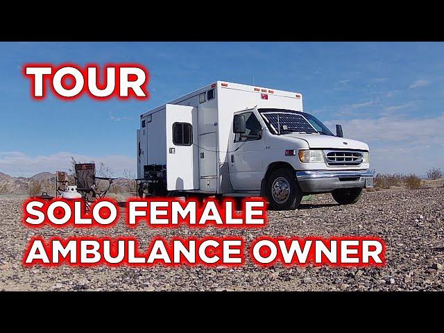 Solo Female Nomad Lives In A 2002 Ford Northstar Ambulance Conversion RV