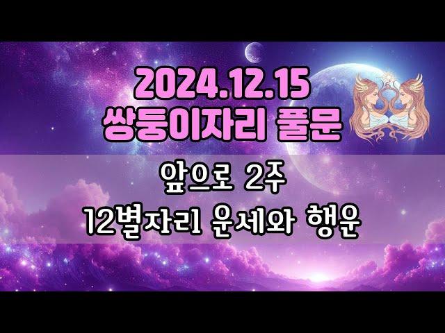 ⭐별자리운세⭐12/15 쌍둥이 풀문부터 2주 동안_소원 타이밍_소원 키워드