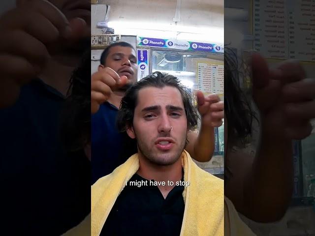 Luke Damant gets $2 head massage in Delhi, India  #shorts