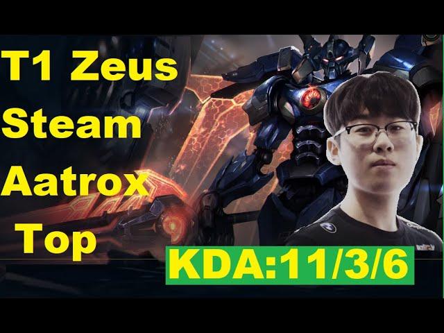 T1 Zeus Stream Aatrox Vs Jayce Top In Rank KR Challenger/DariusLol