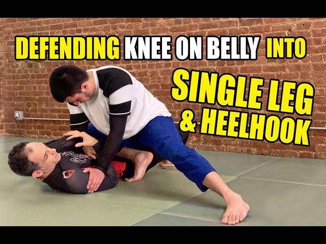 Knee on Belly Defense into Single Leg AND Heelhook - No Gi BJJ