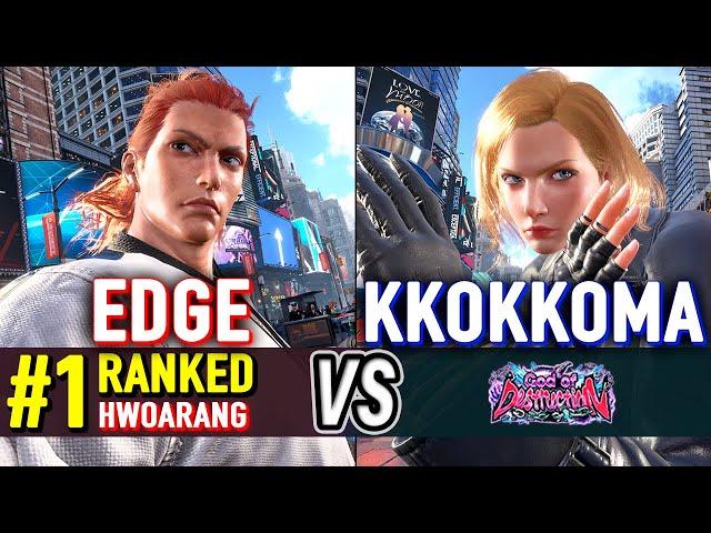 T8  EDGE (#1 Ranked Hwoarang) vs KKOKKOMA (Nina)  Tekken 8 High Level Gameplay