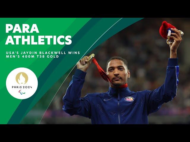 Jaydin Blackwell Wins Gold In Men's 400m T38 For USA In Para Athletics 