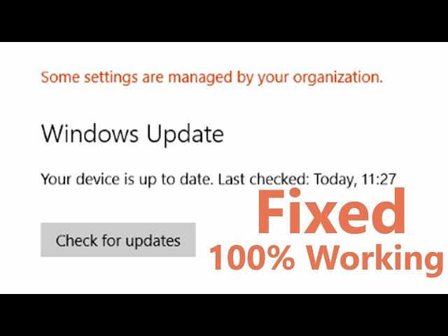 Fixing 'Some Settings are Managed by Your Organization' Update Error || 3 Ways to Fix