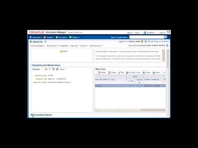 TDE Demo for Oracle Advanced Security (Oracle Database 12c) - Part 3