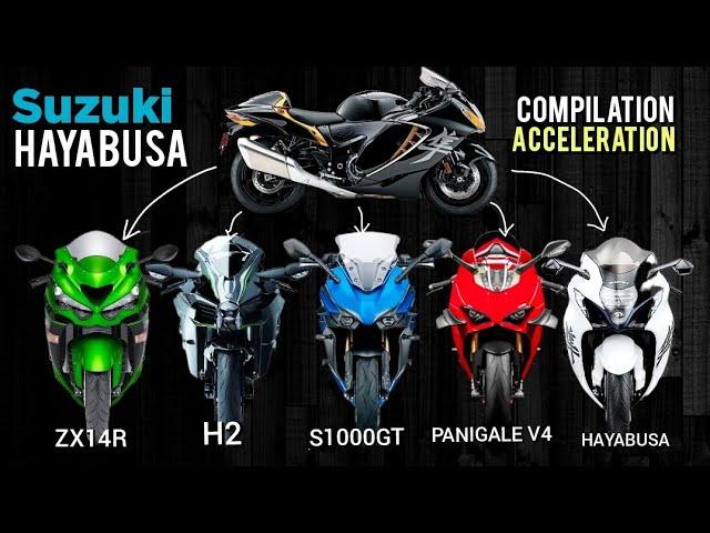 Hayabusa ️ ZX14R ️ H2 ️ GSX S1000GT ️ Panigale V4 ️ Hayabusa New | 0-300kph Acceleration