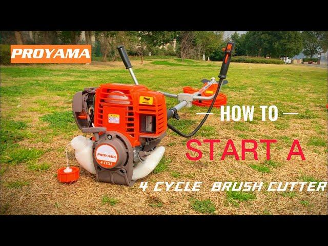 How to Start 4 Stroke Brush Cutter | No Mixing Fuel | Proyama