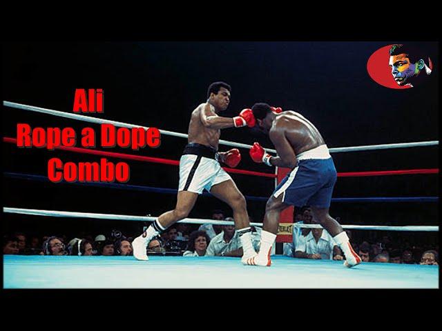 Muhammad Ali Connecting 10 Punches Combo In Rope Dope Style Against Joe Frazier